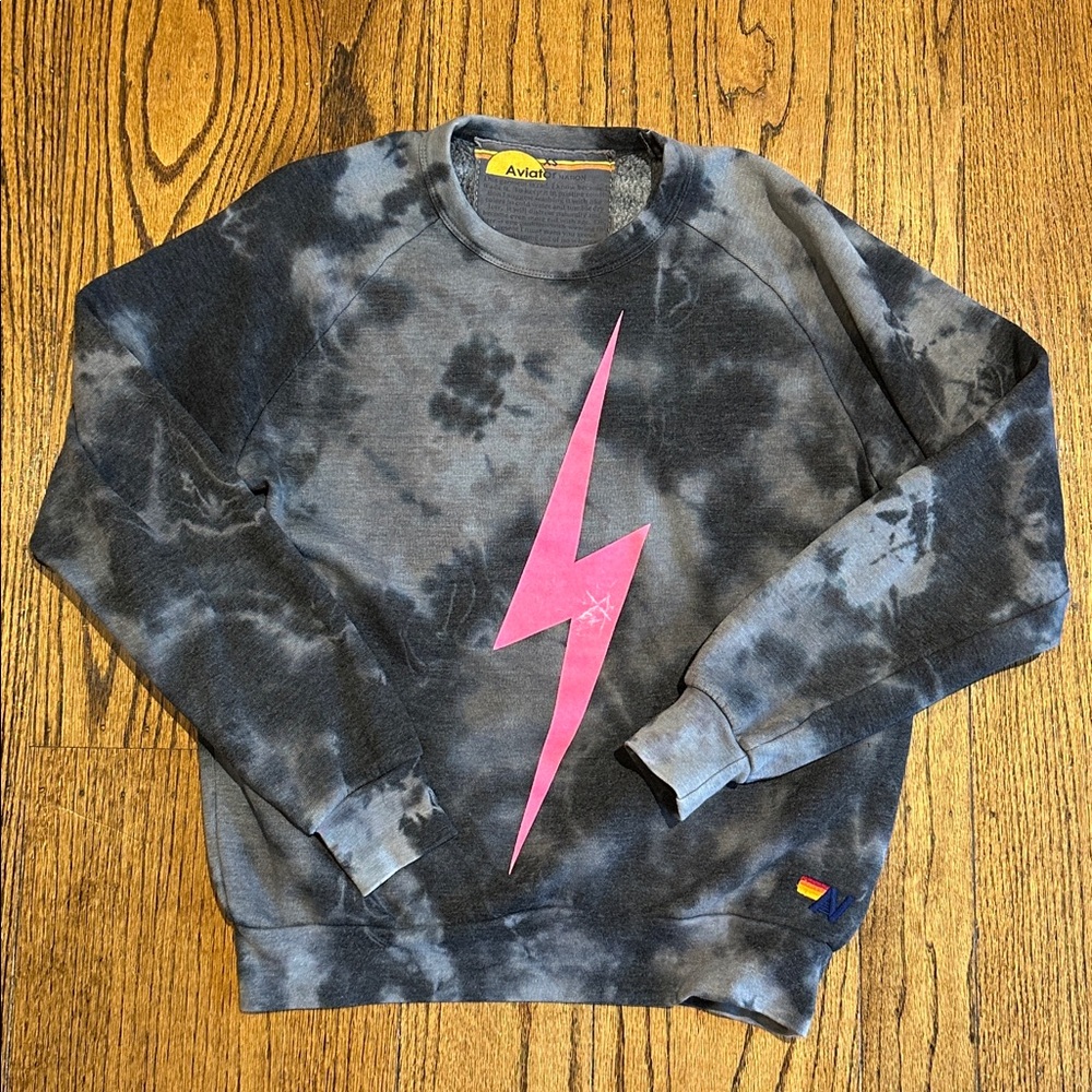 Aviator Nation Tie-Dye Bolt Sweatshirt XS